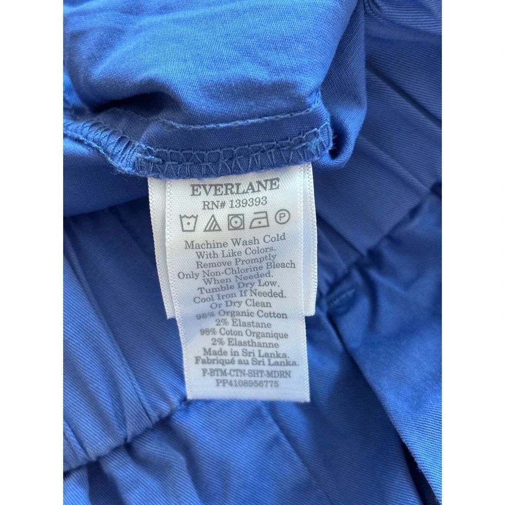 Everlane Easy Short Organic Cotton Elastic Waist Pull On Shorts 4 Blue NEW - Picture 6 of 7